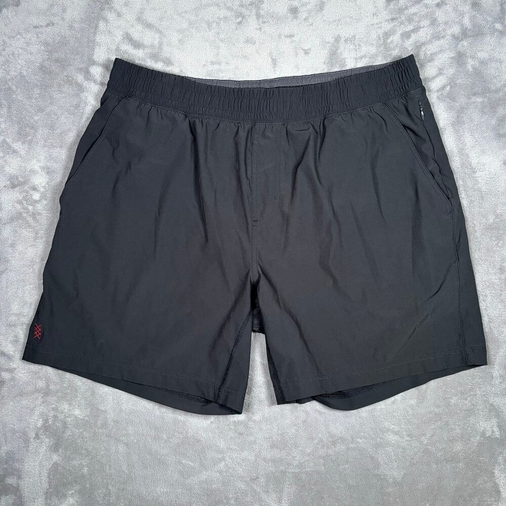 Rhone Black Athletic Training Shorts Men’s Size XL Zip Pocket 7” Inseam